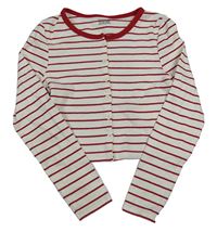 Bielo-červené pruhované prepínaci crop tričko Primark