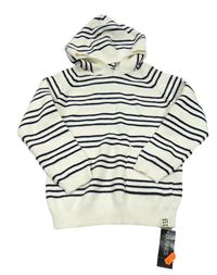 Nové - Bílo-tmavomodrý pruhovaný svetr s kapucí Dunnes