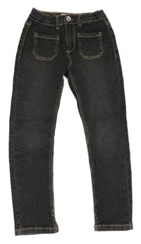 Tmavošedé skinny rifle s kapsami Zara