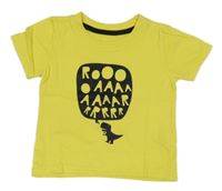 Žlté tričko s nápisom a dinosaurom Primark