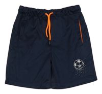 Tmavomodré športové kraťasy s futbalovým loptou Topolino