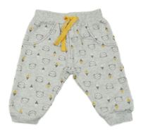 Šedé melírované tepláky s medvědy Ergee