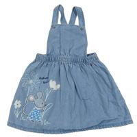 Modré rifľové na traké šaty s myškou M&S