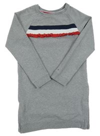 Sivé melírované teplákové šaty s pruhmi Tommy Hilfiger