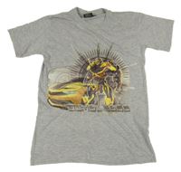 Sivé melírované tričko s Bumblebeem - Transformers