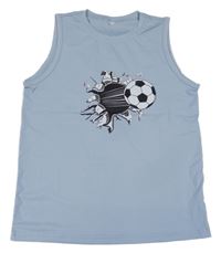 Světlemodré sportovní tílko s fotbalovým míčem