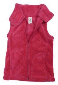 Fuchsiová chlpatá prepínaci vesta so srdiečkami C&A
