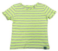 Neónově zeleno-sivé pruhované tričko Tom Tailor
