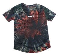 Čierno-farebné vzorované športové tričko s logom Sonneti