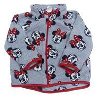 Šedo-červená fleecová propínací mikina s Minnie H&M