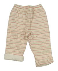 Smetanovo-růžové pruhované podšité tepláky Mothercare