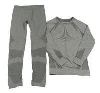 2 set - Sivé melírované funkčné triko + nohavice Lupilu