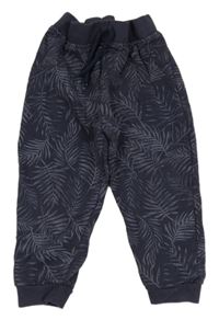 Tmavomodré tepláky s listy PRIMARK
