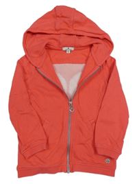 Jahodová prepínaci mikina s motýlkem z flitrů a kapucňou zn. Tom Tailor