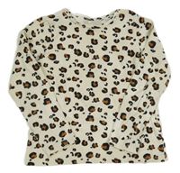 Smetanové leopardí triko Zara