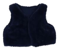 Tmavomodrá kožušinová podšitá crop vesta St. Bernard