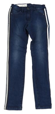 Tmavomodré skinny rifle s pruhmi Pepperts