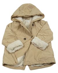 Béžový šusťákový zateplený kabátek s kapucí Mango