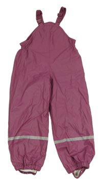 Růžové nepromokavé zateplené laclové kalhoty 