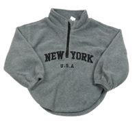 Sivá fleecová mikina s nápisom Shein