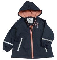 Tmavomodrá nepromokavá jarná bunda s mrakem a kapucňou Lupilu