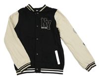 Černo-smetanová baseballová mikina s písmenem Tu