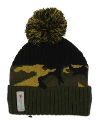 Khaki-černá army čepice s bambulí tu