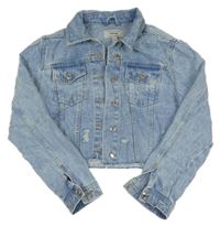 Světlemodrá crop riflová bunda New Look