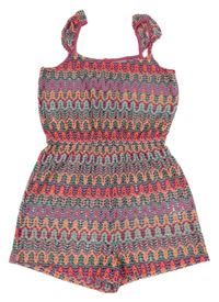 Barevný perforovaný kraťasový overal Matalan