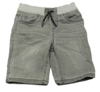 Šedé riflové kraťasy s úpletovým pasem Primark