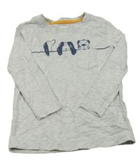 Sivé melírované tričko s pejsky Impidimpi