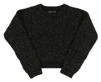 Černo-zlatý crop svetr terranova