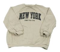 Svetlobéžová mikina s nápisom Tu