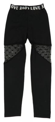 Čierne legíny s nápisem v pase shein