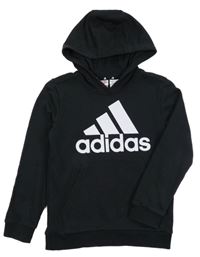 Čierna mikina s logom a kapucňou Adidas