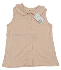Nové - svetloružový prepínaci top s golierikom H&M