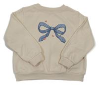 Smotanová mikina s mašličkou H&M