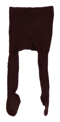 Vínové vzorované punčocháče H&M