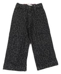 Tmavošedo-černé vzorované culottes rifle Zara