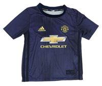 Tmavomodré vzorované fotbalové tričko - Manchester United Adidas