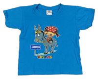 Azurové tričko s oslom  a klukem