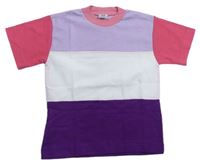 Lila-bielo-fialové tričko