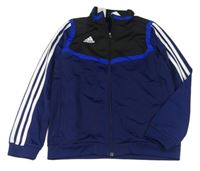 Tmavomodro-čierna prepínaci športová mikina Adidas