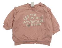 Ružová mikina s nápismi H&M