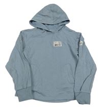 Svetlomodrá mikina s nášivkou a kapucňou Little kids