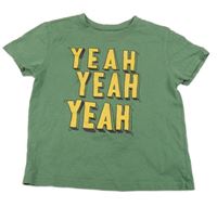 Zelené tričko s nápisy Primark