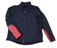 Tmavomodro-ružová prepínaci jezdecká mikina so šusťákovými prvky Fouganza