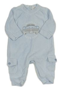 Svetlomodrý froté overal s autom