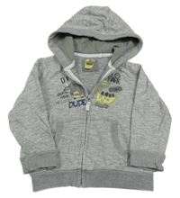 Sivá prepínaci mikina s diny a kapucňou Tu