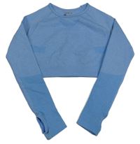Světlemodré crop sportovní triko Shein